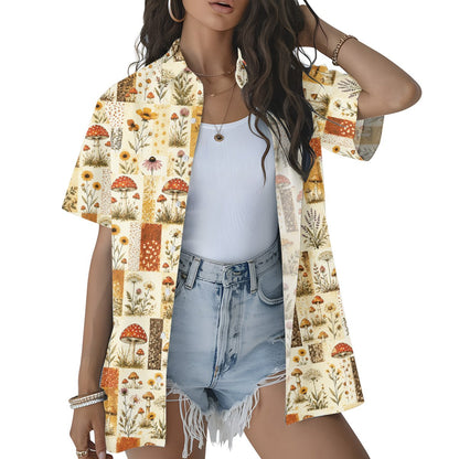 Lifestyle view 2 showing the boho mushroom floral pattern