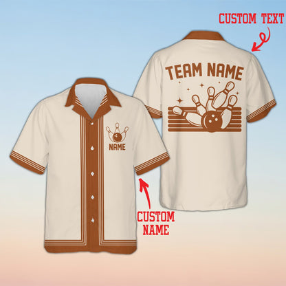 Front view showing collar and button details on the matching family hawaiian shirt