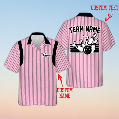 Pink matching family hawaiian shirt, front view