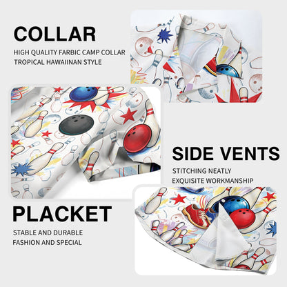 Additional view of the matching family hawaiian shirts bowling design