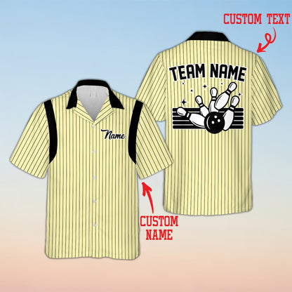 Yellow matching family hawaiian shirt, front view