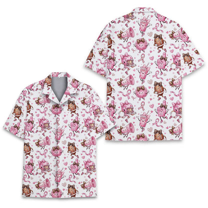 Alternate front view of the matching family hawaiian shirts