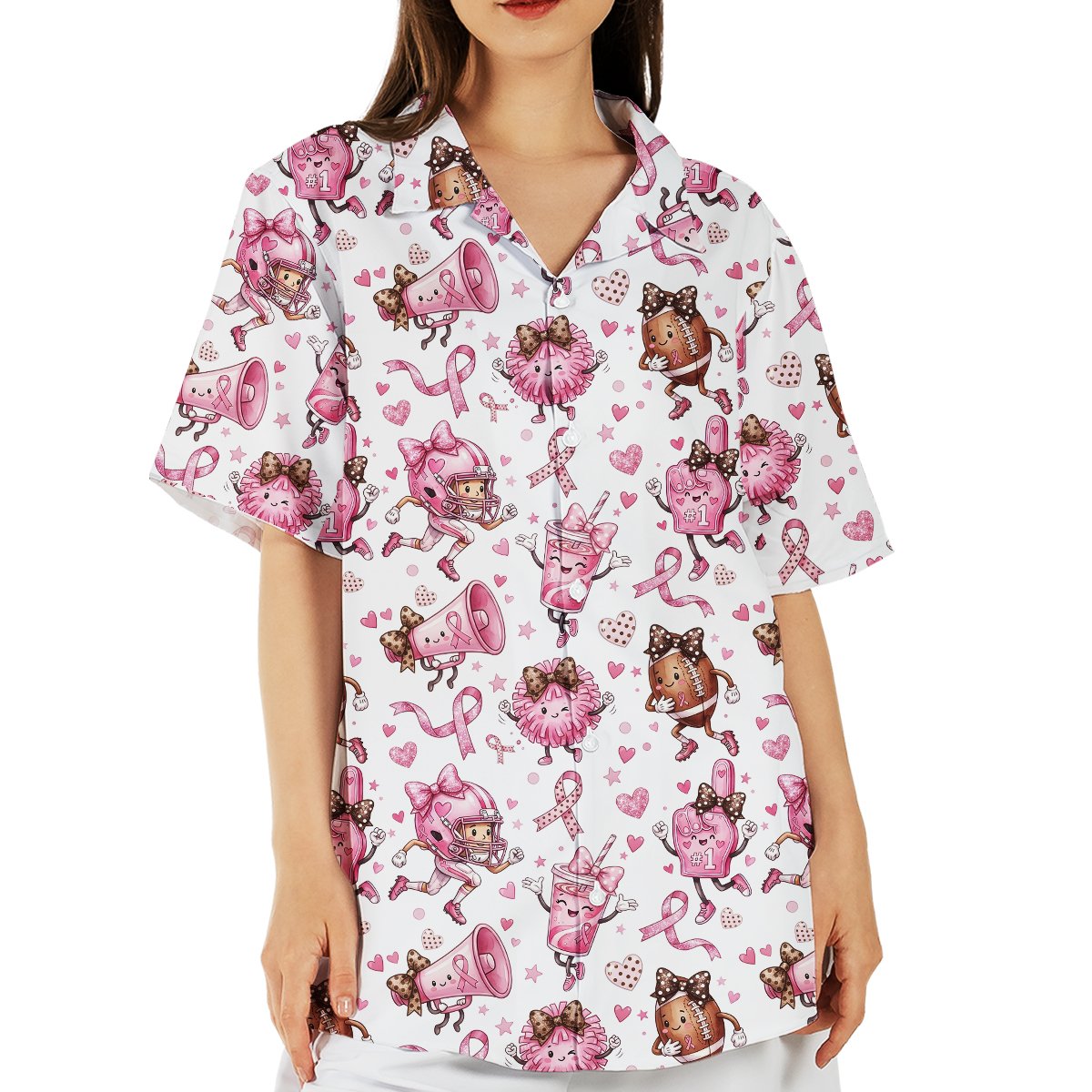 Lifestyle view of a family wearing the matching family hawaiian shirts