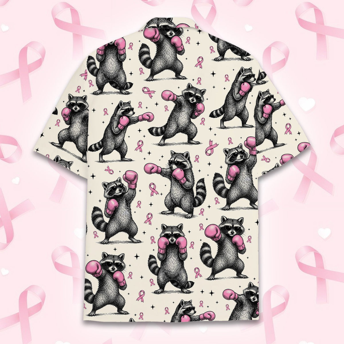 Detailed back view showing the all over print on cream background