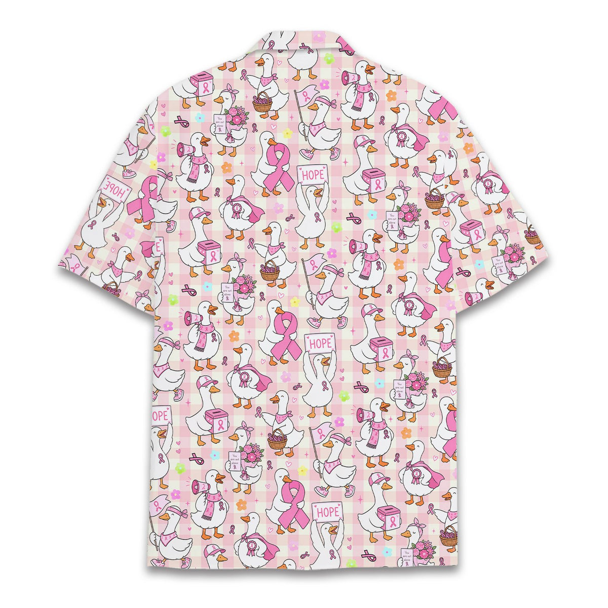 Breast cancer awareness hawaiian shirt, back view