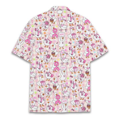 Breast cancer awareness hawaiian shirt, back view