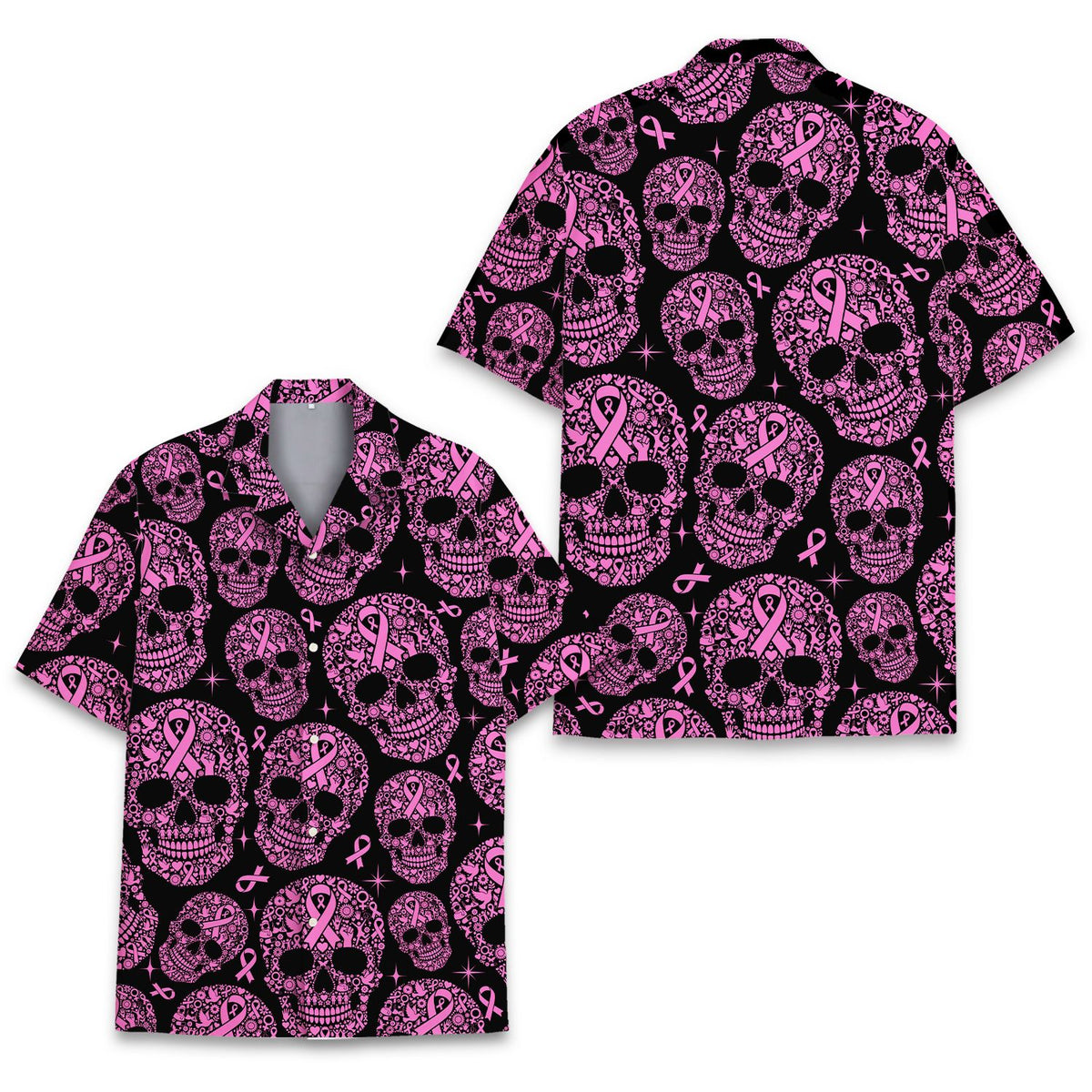 Detailed front view of the matching family hawaiian shirts