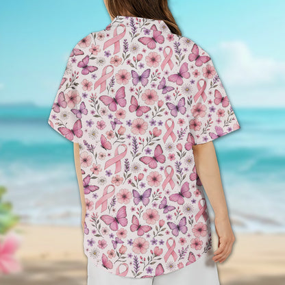 Lifestyle view 7 of the breast cancer awareness hawaiian shirt