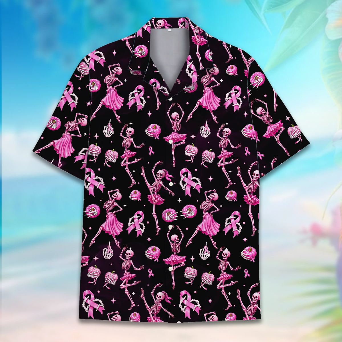 Detailed back view of the breast cancer awareness design