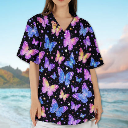 Lifestyle view demonstrating the comfortable fit of the matching family hawaiian shirt