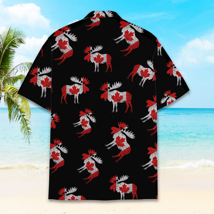 Alternative back view of the Canada flag moose silhouette shirt