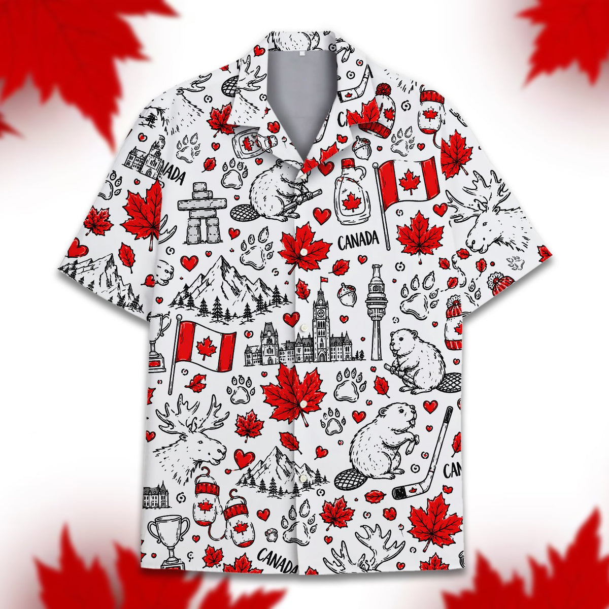 Back detail view of white matching family hawaiian shirt