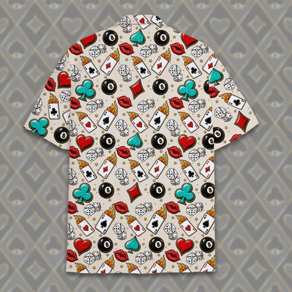 Alternative back view showing the all-over casino print