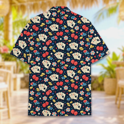 Matching family casino hawaiian shirt back view