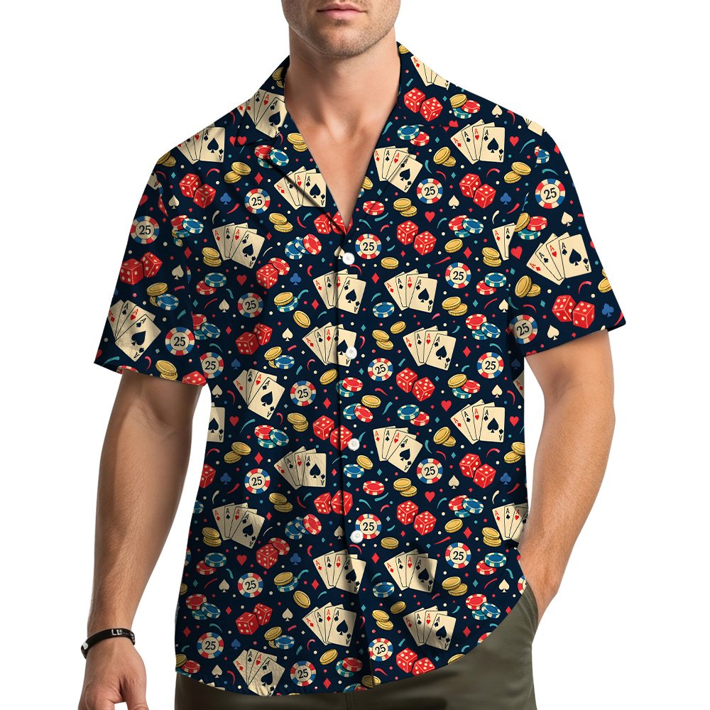Matching family casino hawaiian shirt additional front view