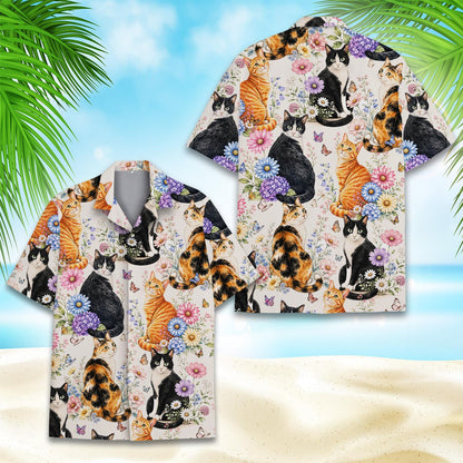 Third back view showing the colorful floral print