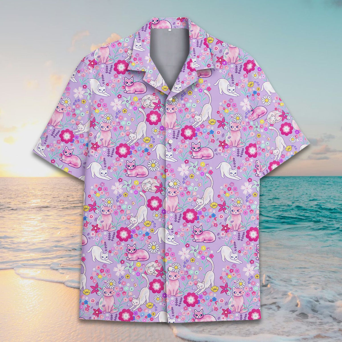 Matching family hawaiian shirt front detail view 5