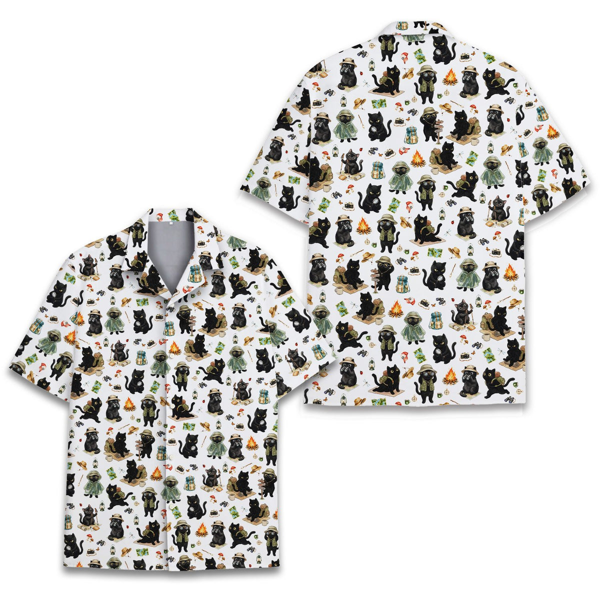 Front detail of the family hawaiian shirts