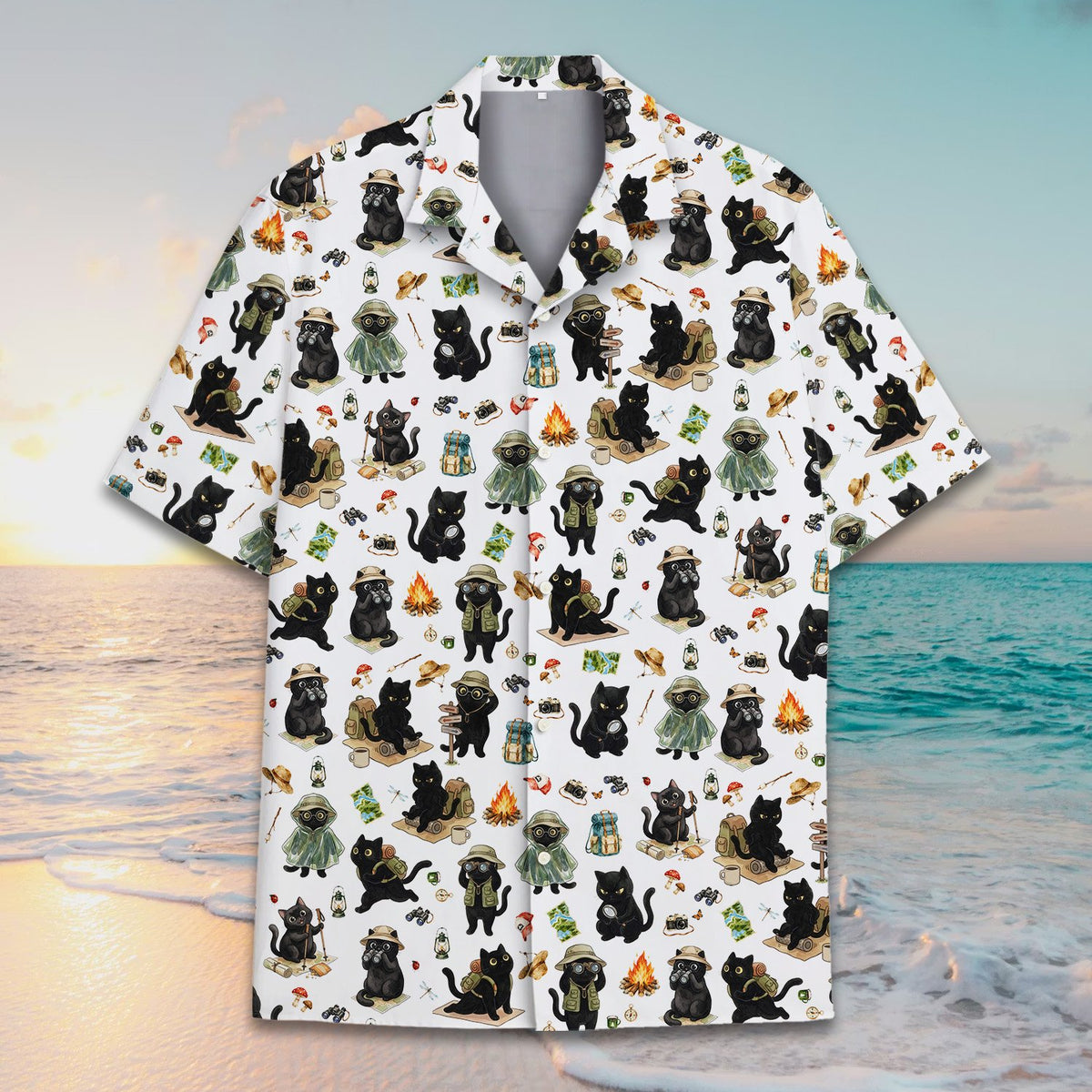 Additional front view of the matching family hawaiian shirt