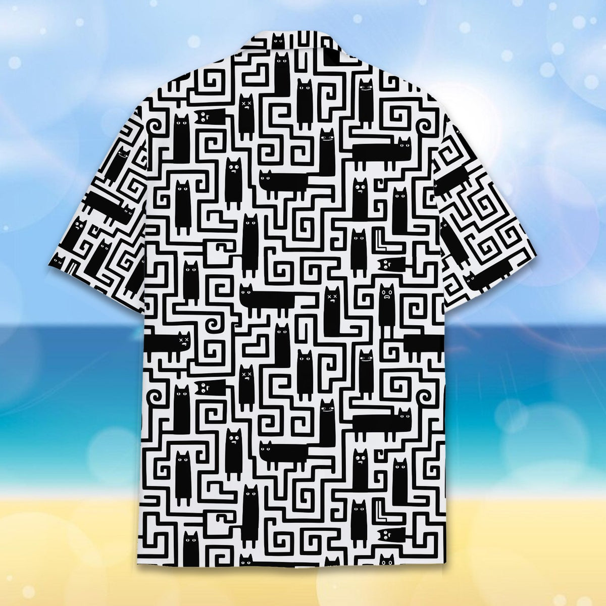 Detailed back view showing the continuous geometric maze pattern