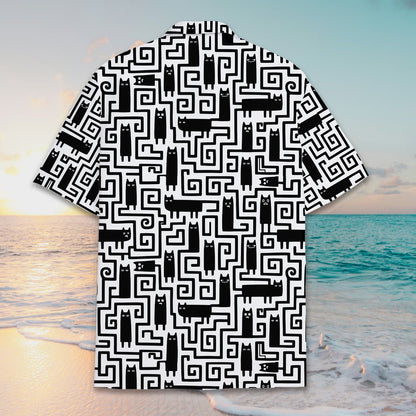 Close-up back view of the matching family hawaiian shirt fabric