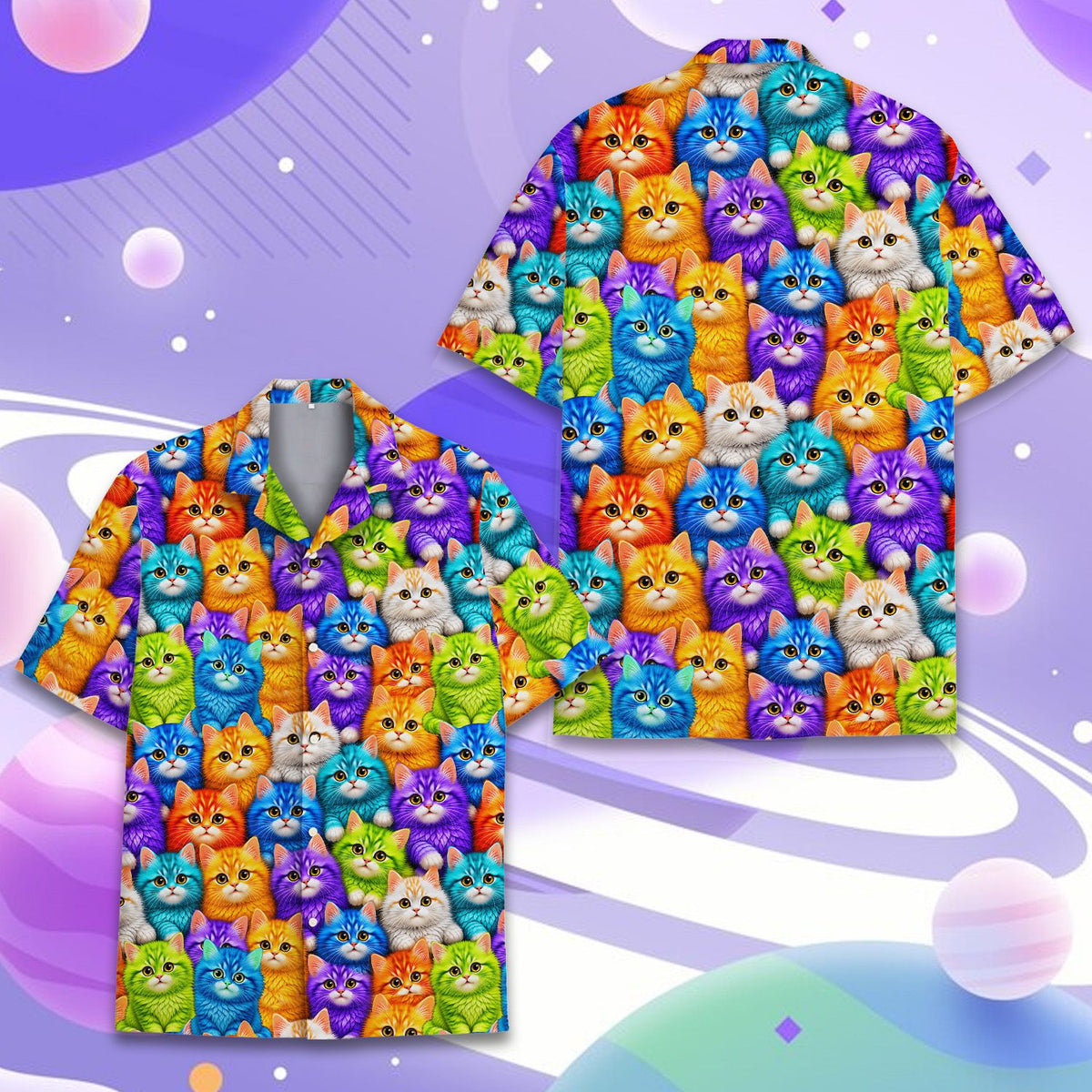 Alternate front view of the matching family hawaiian shirt