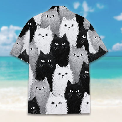 Another front angle of the cats hawaiian shirt for family matching outfits