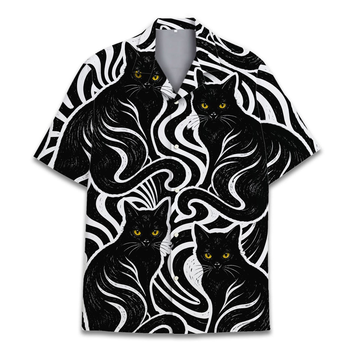Front detail of matching family hawaiian shirts
