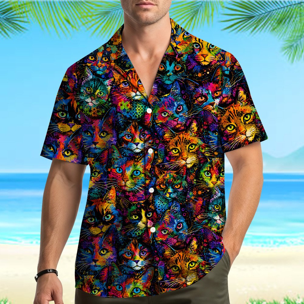 Second lifestyle view of the matching family hawaiian shirt in action