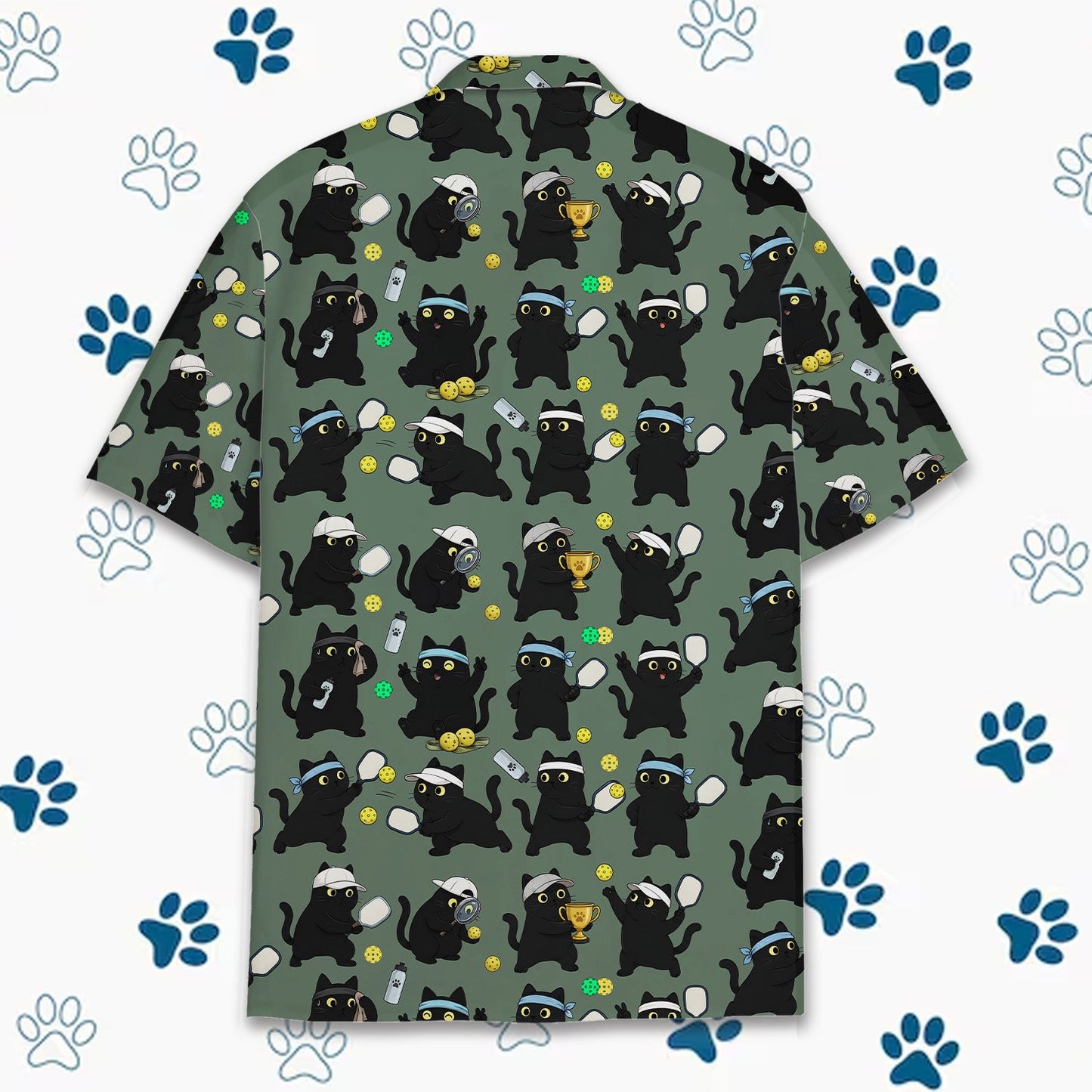Back view of the vibrant green matching family hawaiian shirt