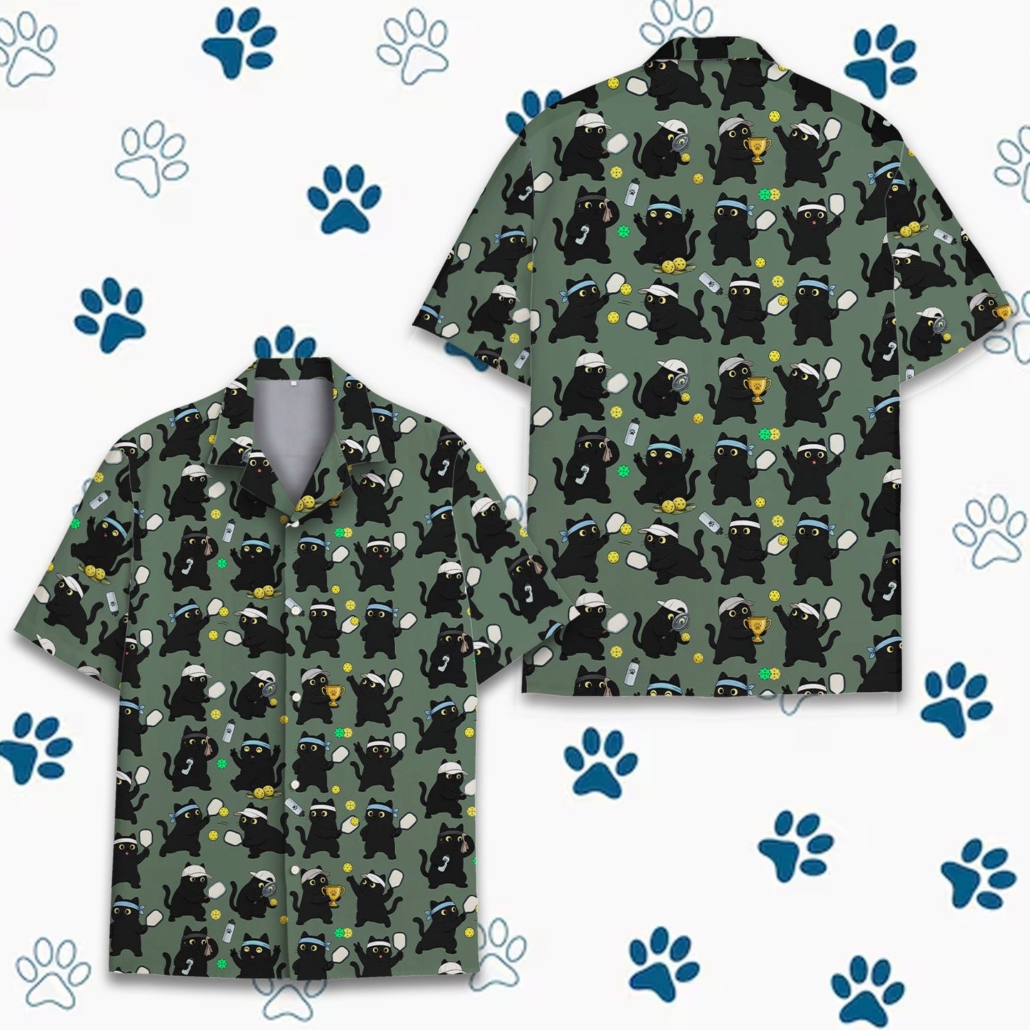 Detailed front view of the matching family hawaiian shirt design