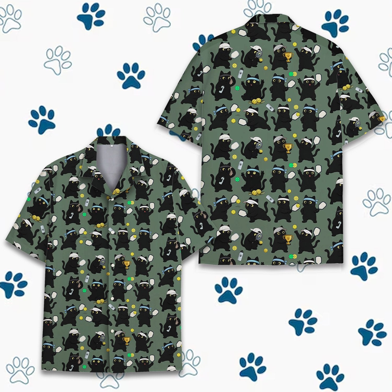 Detailed front view of the matching family hawaiian shirt design