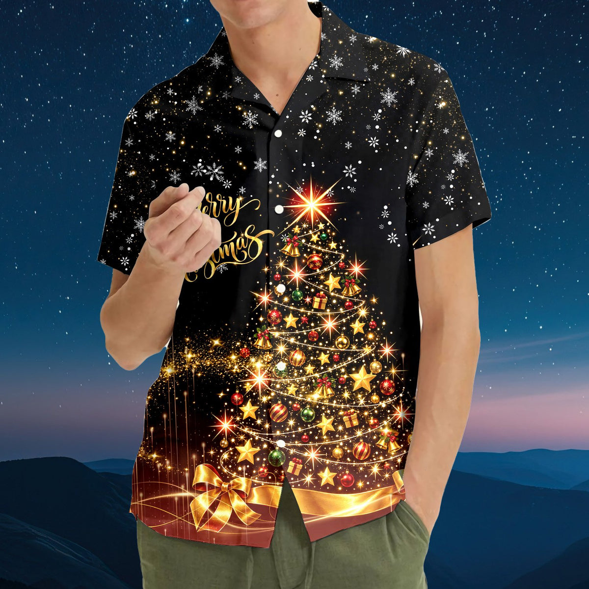 Fourth lifestyle view showcasing the Merry Christmas script design