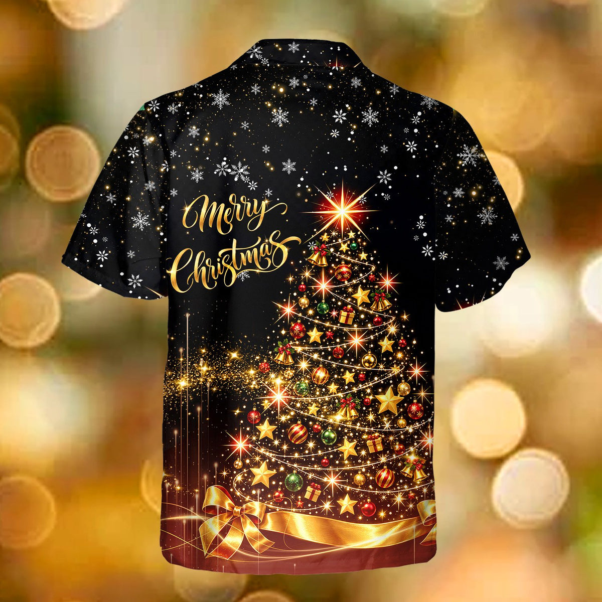 Close-up lifestyle view of the glowing Christmas tree design