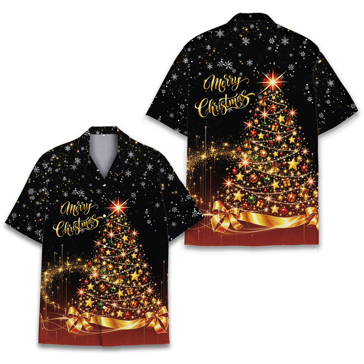 Final view of the festive Christmas Hawaiian shirt