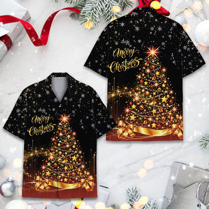 Detail view of the sparkling ornaments and snowflakes on the shirt