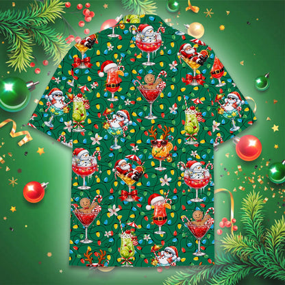 Full front view of the holiday hawaiian shirt