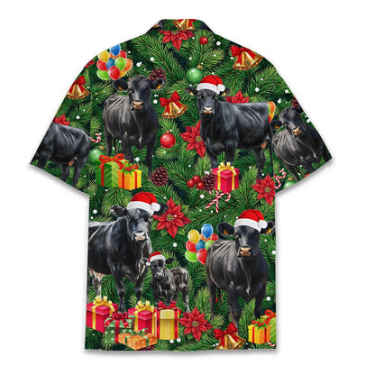 Another back view of the holiday hawaiian shirt for the family