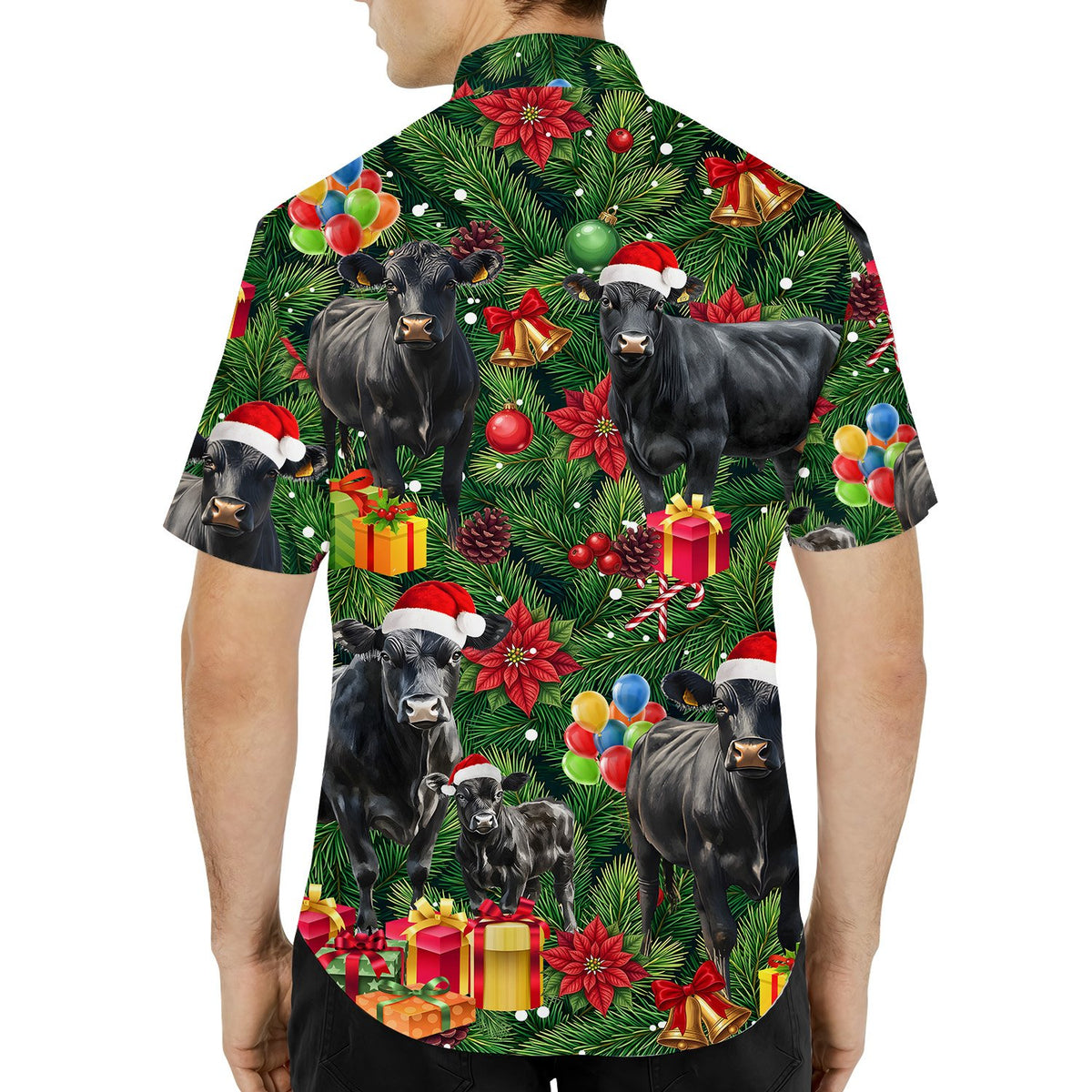 Additional lifestyle image of the matching family hawaiian shirts