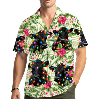 Lifestyle view of family matching hawaiian shirts