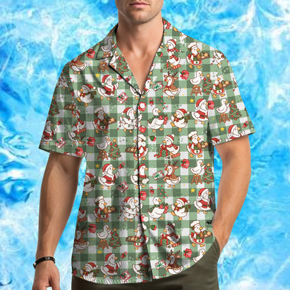Second lifestyle view featuring the matching family hawaiian shirts