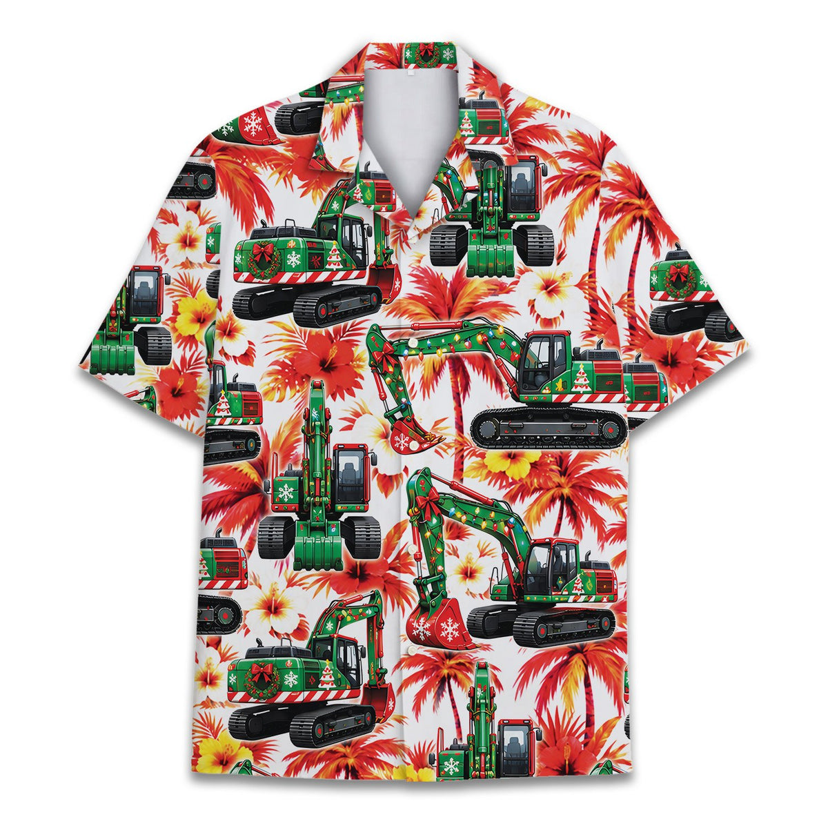 Alternative front view of the festive hawaiian shirt