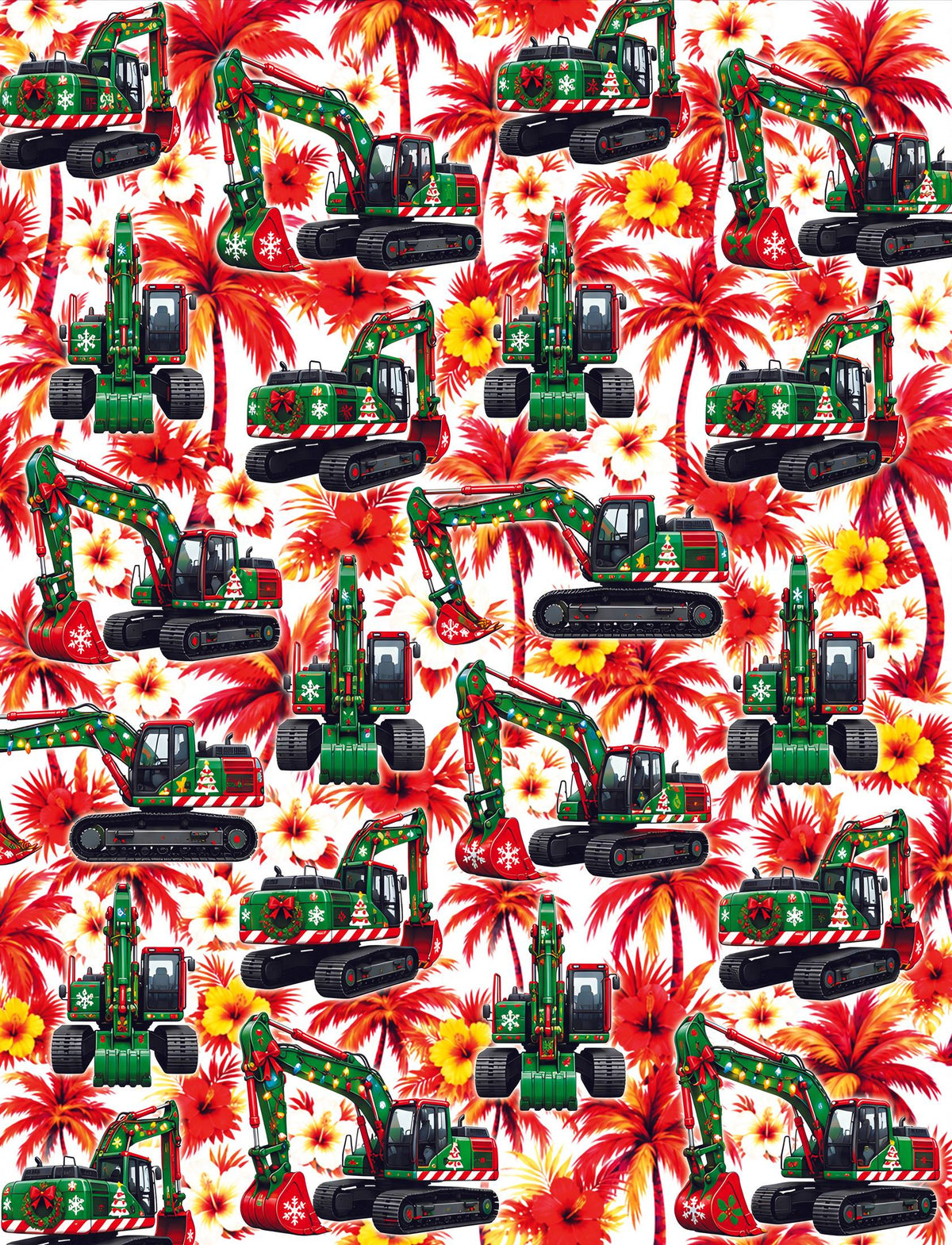 Additional view of the matching family hawaiian shirt detailing the fabric