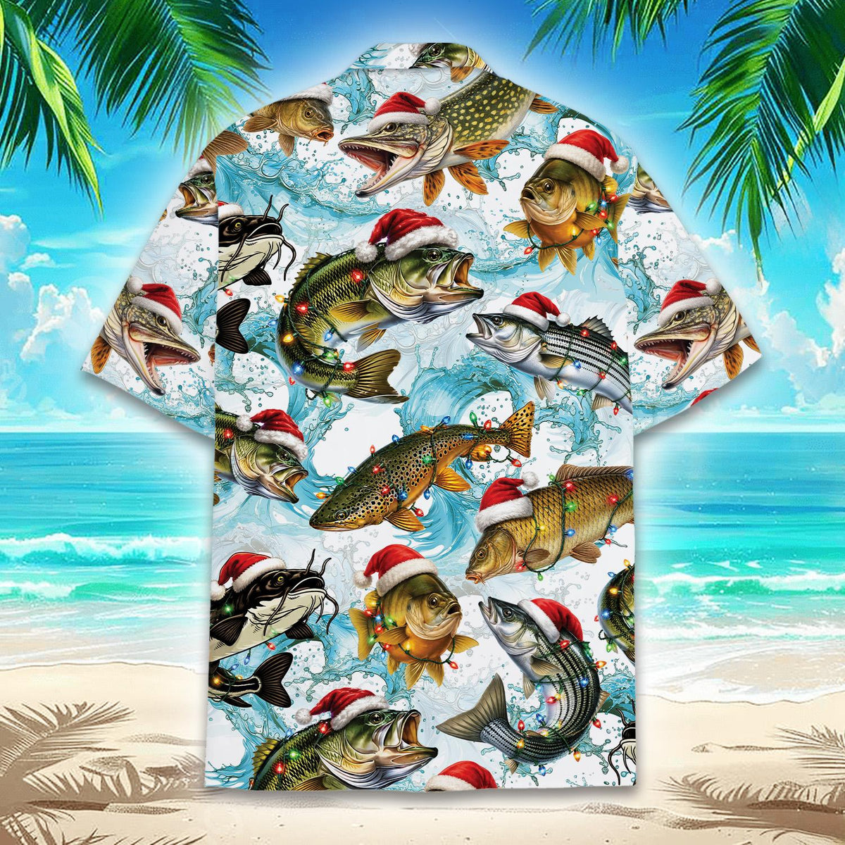 Fifth lifestyle view of the festive hawaiian shirt