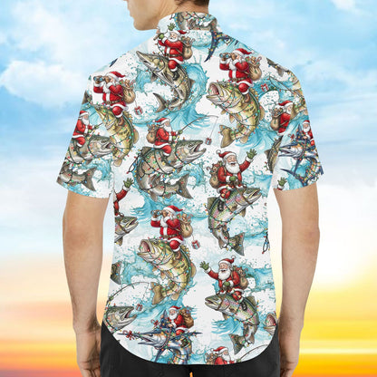 Sixth lifestyle view of the family matching hawaiian shirt for the holidays