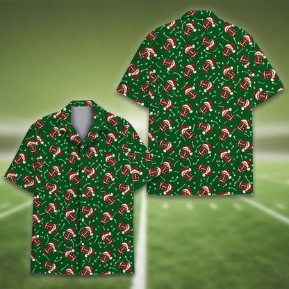 Another back view of the green holiday hawaiian shirt
