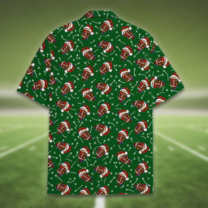 Front view highlighting the festive football and string lights pattern