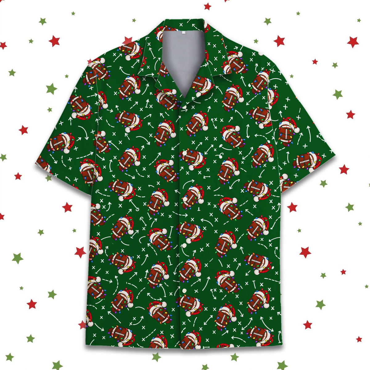 Lifestyle view showing the matching family hawaiian shirts in a festive setting