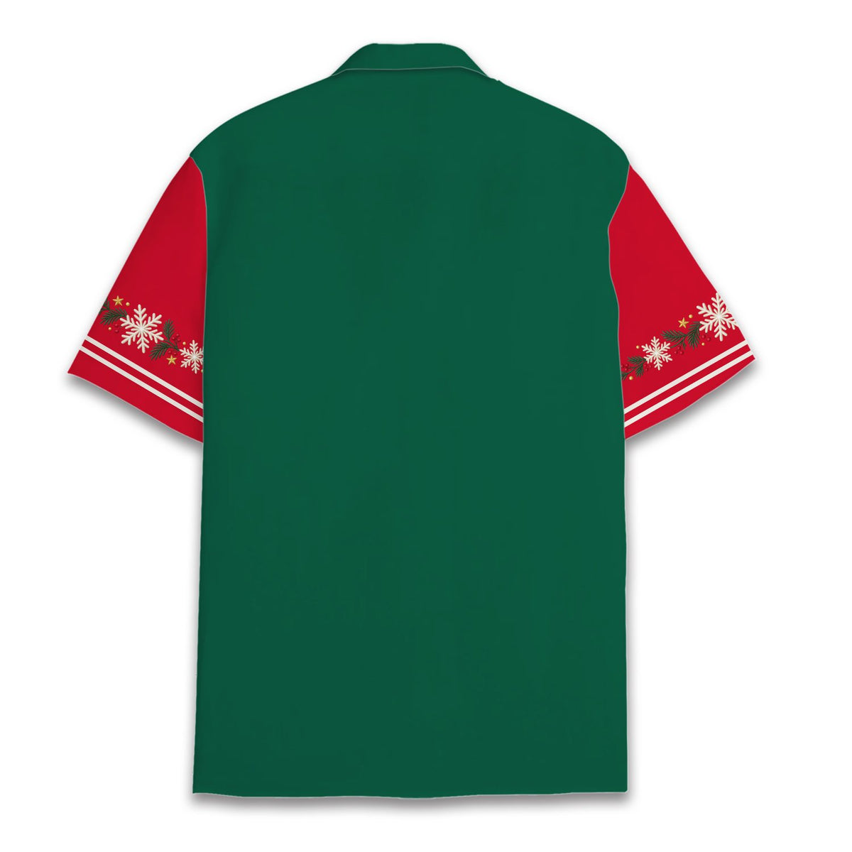 Additional back view of the festive holiday shirt
