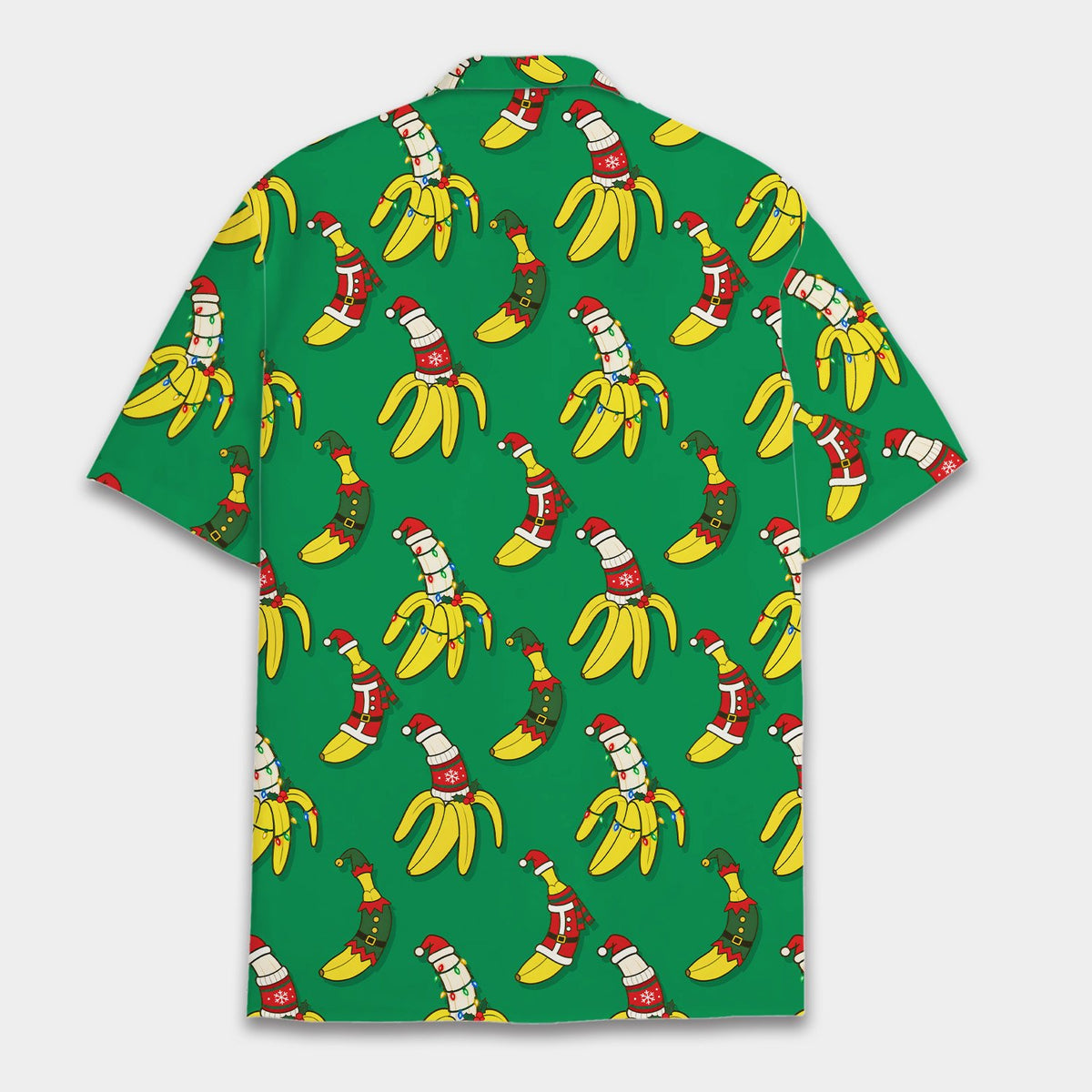 Alternative back view of the holiday hawaiian shirt